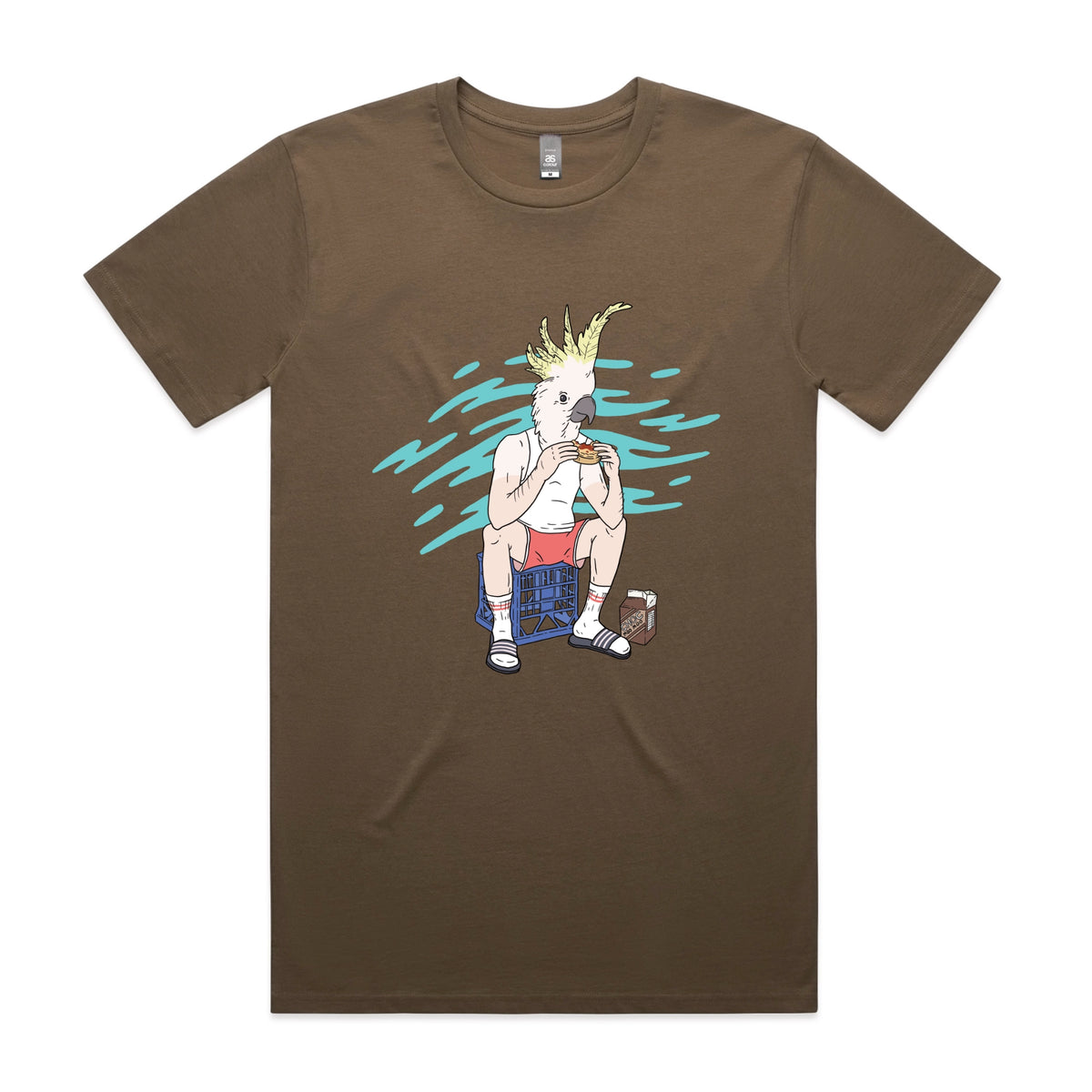 Walnut unisex t-shirt with This Is Living graphic by Lonely Kids Club