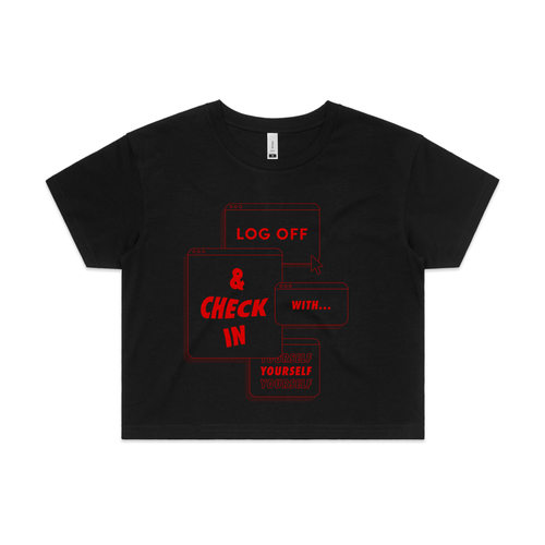 Log Off Tee by Lonely Kids Club. All clothing from our T-shirts to our shorts and hoodies are ethically made, and printed packed and shipped from Sydney.