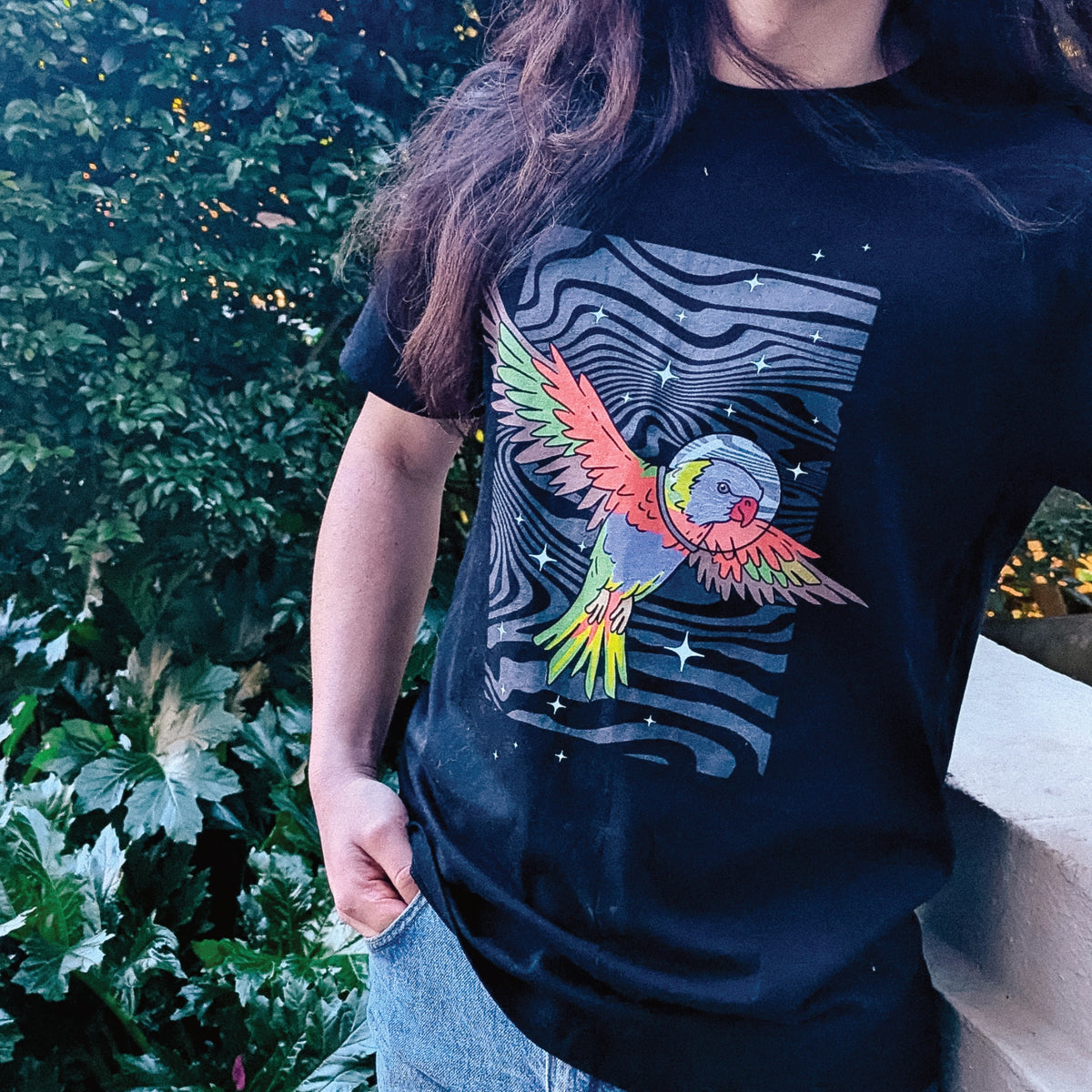 Space Lorikeet Tee | Lonely Kids Club Australia