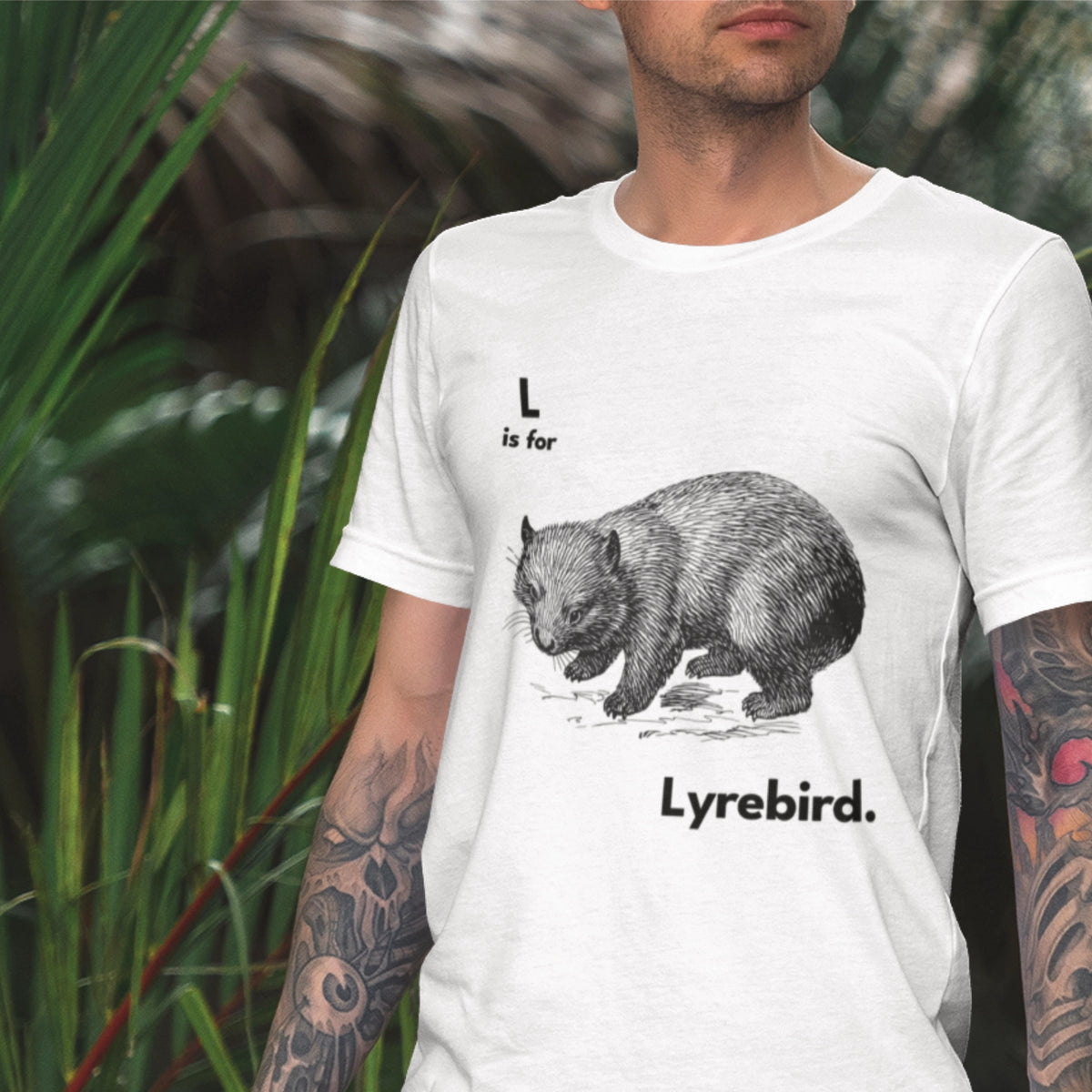 L Is For Lyrebird Tee | Lonely Kids Club Australia