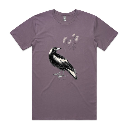 Australian Magpie Tee by Lonely Kids Club. All clothing from our T-shirts to our shorts and hoodies are ethically made, and printed packed and shipped from Sydney.