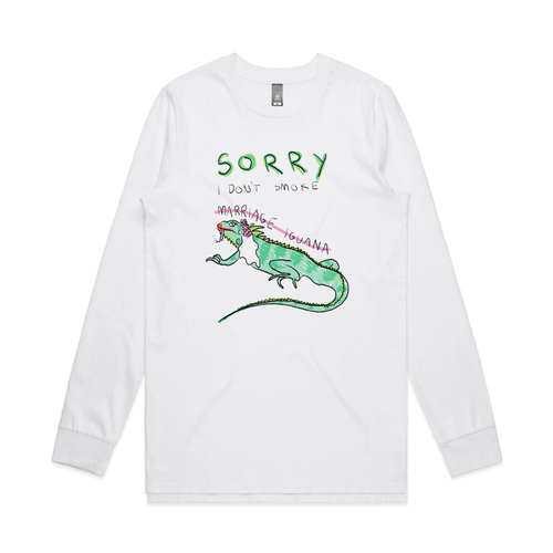 Marriage Iguana Tee by Lonely Kids Club. All clothing from our T-shirts to our shorts and hoodies are ethically made, and printed packed and shipped from Sydney.