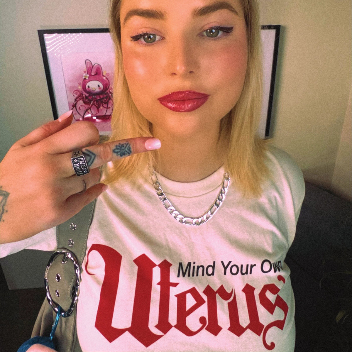 Mind Your Own Uterus t-shirt by Lonely Kids Club