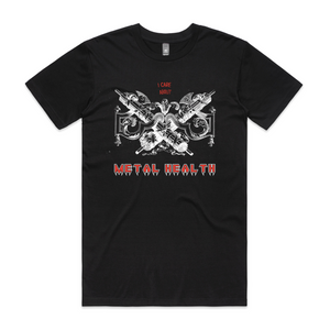 Metal Health Tee by Lonely Kids Club. All clothing from our T-shirts to our shorts and hoodies are ethically made, and printed packed and shipped from Sydney.