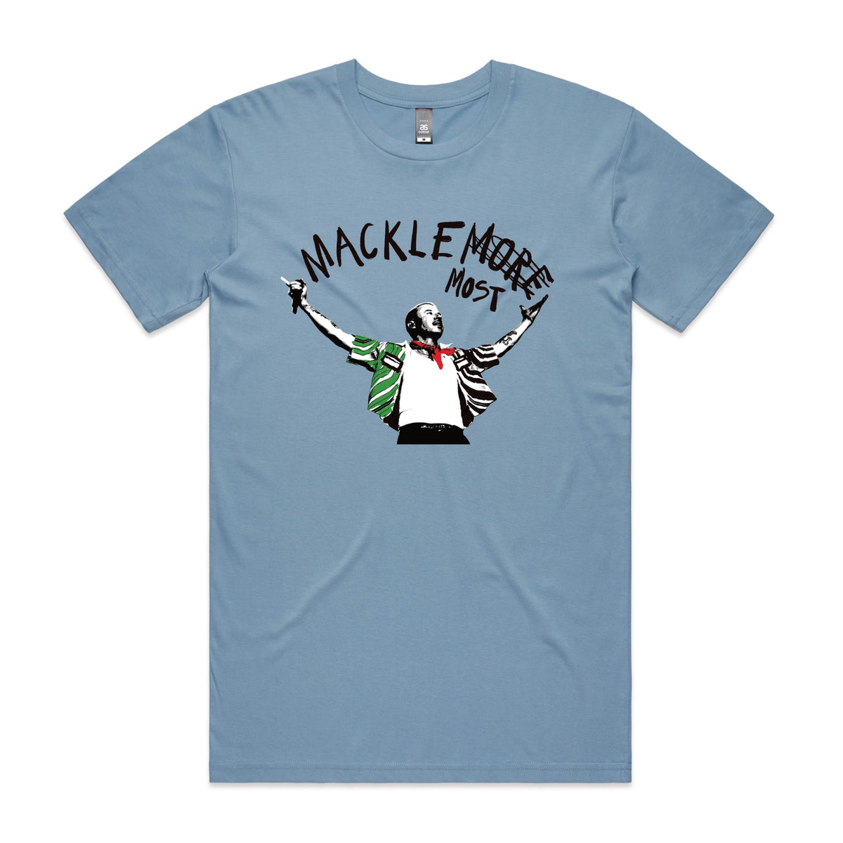 Carolina Blue unisex t-shirt with Macklemost graphic by Lonely Kids Club