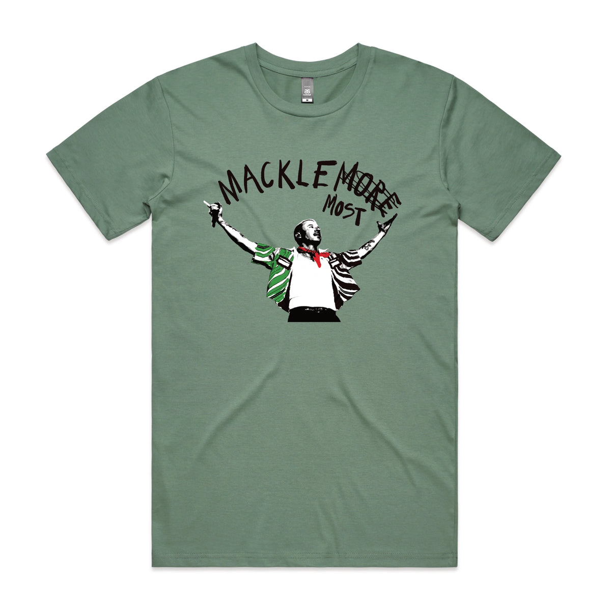 Sage unisex t-shirt with Macklemost graphic by Lonely Kids Club