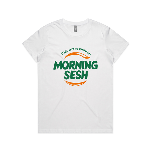 Morning Sesh Tee by Lonely Kids Club. All clothing from our T-shirts to our shorts and hoodies are ethically made, and printed packed and shipped from Sydney.
