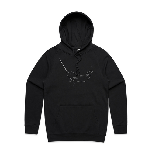 Narwhal Hoodie by Lonely Kids Club. All clothing from our T-shirts to our shorts and hoodies are ethically made, and printed packed and shipped from Sydney.