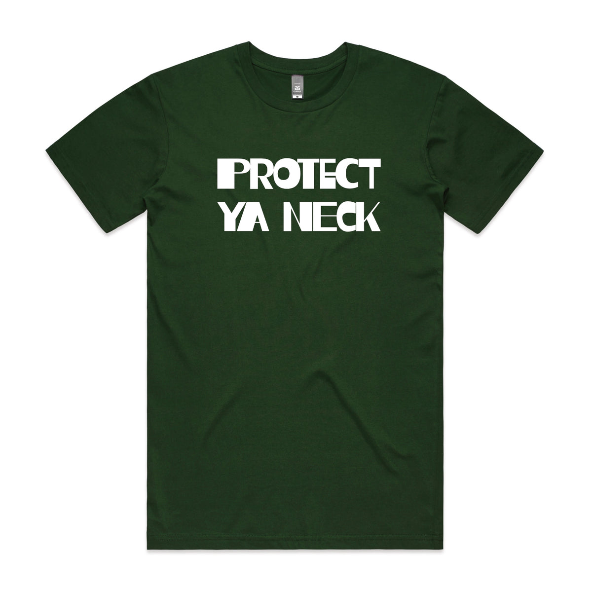 Forest Green unisex t-shirt with Protect Ya Neck graphic by Lonely Kids Club