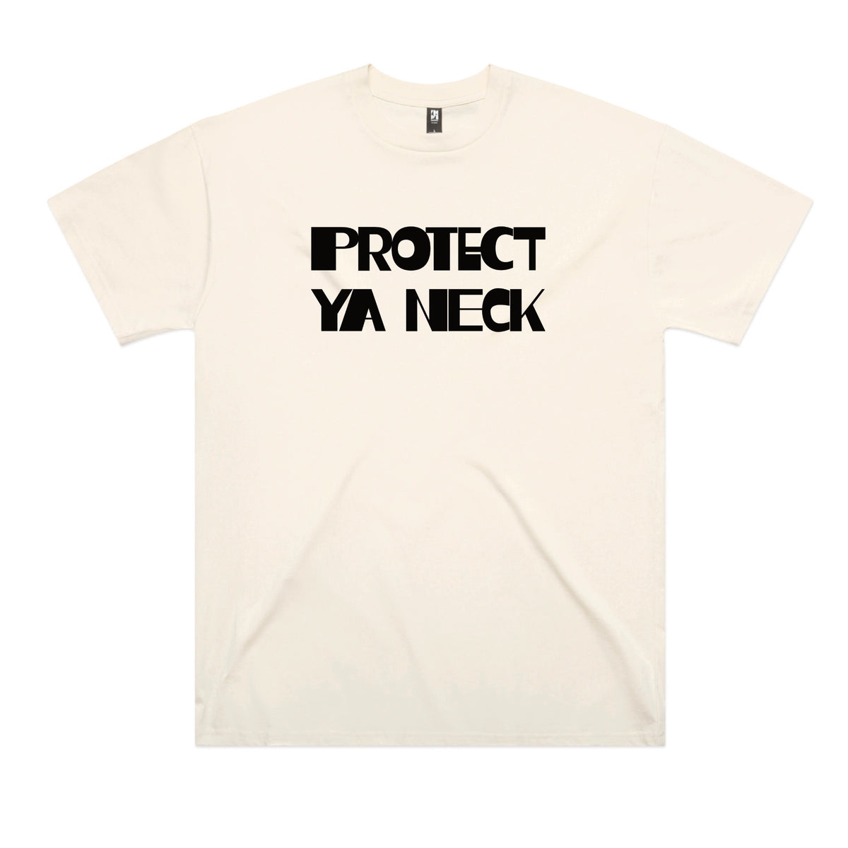 Ecru oversized t-shirt with Protect Ya Neck graphic by Lonely Kids Club