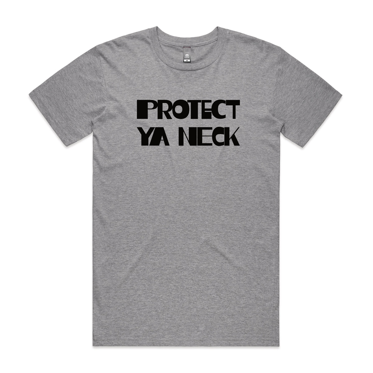 Grey Marle unisex t-shirt with Protect Ya Neck graphic by Lonely Kids Club