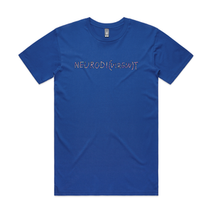 Neurodi(virgin)t Tee by Lonely Kids Club. All clothing from our T-shirts to our shorts and hoodies are ethically made, and printed packed and shipped from Sydney.