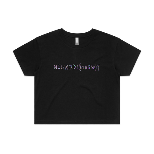Neurodi(virgin)t Tee by Lonely Kids Club. All clothing from our T-shirts to our shorts and hoodies are ethically made, and printed packed and shipped from Sydney.