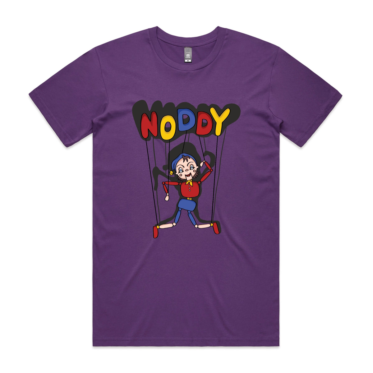 Purple unisex t-shirt with Noddy graphic by Lonely Kids Club