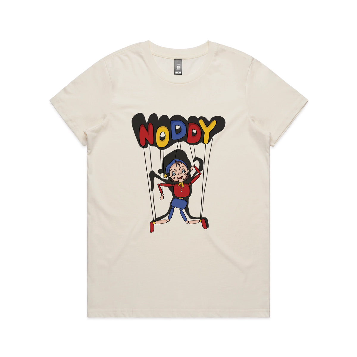 Ecru fitted womens t-shirt with Noddy graphic by Lonely Kids Club