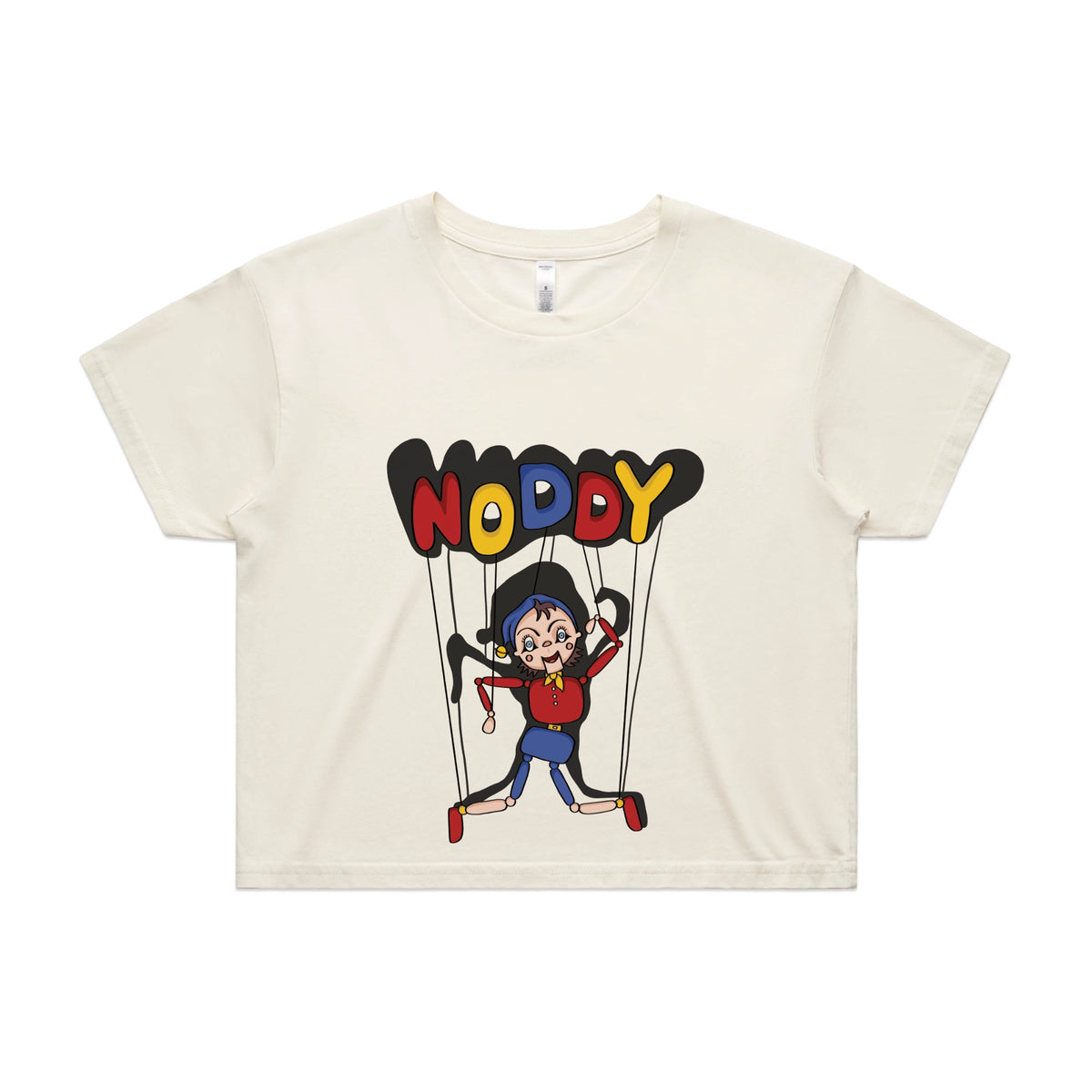 Ecru crop top with Noddy graphic by Lonely Kids Club