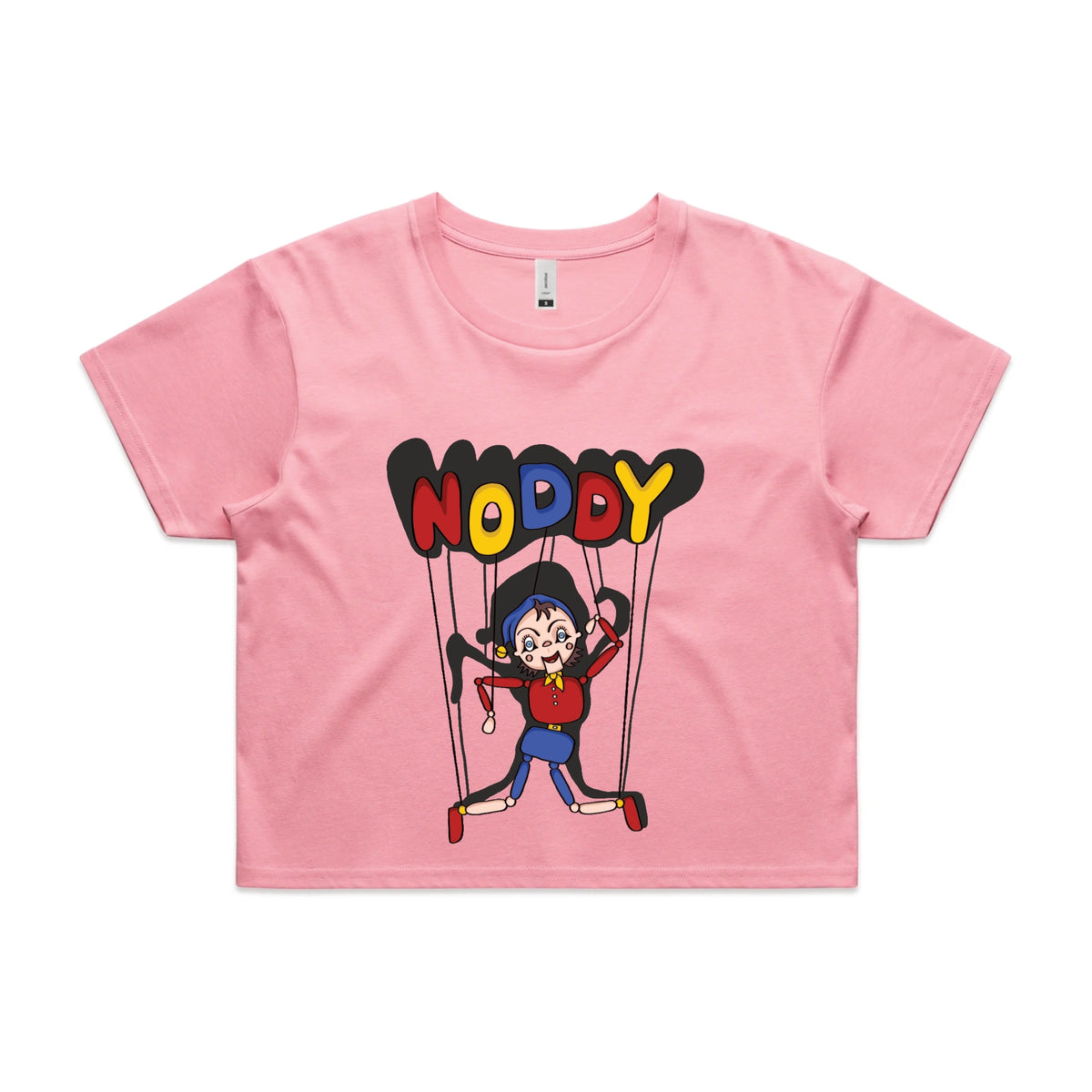 Bubblegum crop top with Noddy graphic by Lonely Kids Club