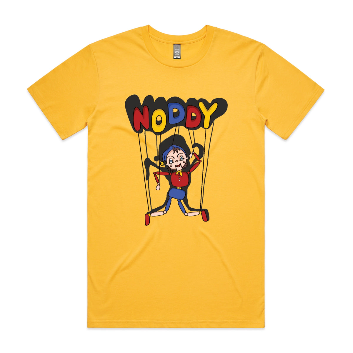 Yellow unisex t-shirt with Noddy graphic by Lonely Kids Club