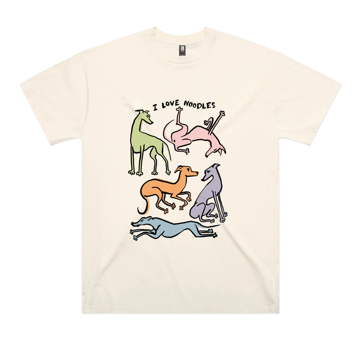 Ecru oversized t-shirt with I Love Noodles graphic by Lonely Kids Club