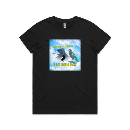 Not Even Jesus Tee by Lonely Kids Club. All clothing from our T-shirts to our shorts and hoodies are ethically made, and printed packed and shipped from Sydney.