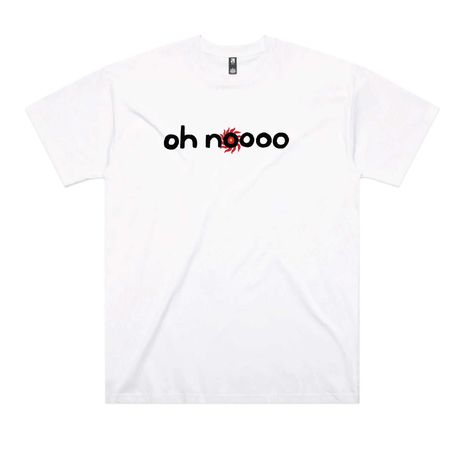 White oversized t-shirt with Oh Noooo graphic by Lonely Kids Club
