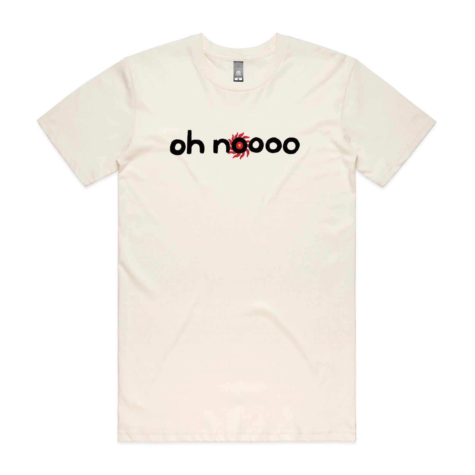 Ecru unisex t-shirt with Oh Noooo graphic by Lonely Kids Club