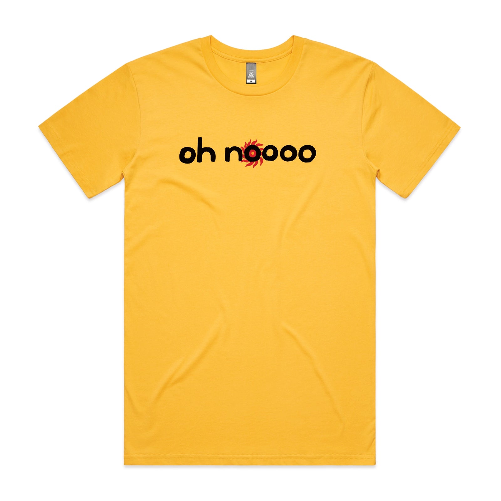 Yellow unisex t-shirt with Oh Noooo graphic by Lonely Kids Club