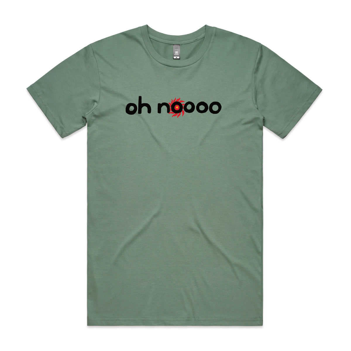 Sage unisex t-shirt with Oh Noooo graphic by Lonely Kids Club
