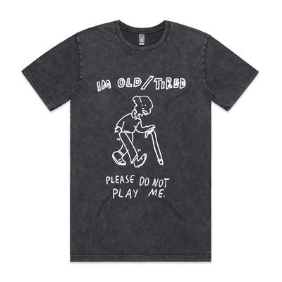 Old And Tired Tee by Lonely Kids Club. All clothing from our T-shirts to our shorts and hoodies are ethically made, and printed packed and shipped from Sydney.