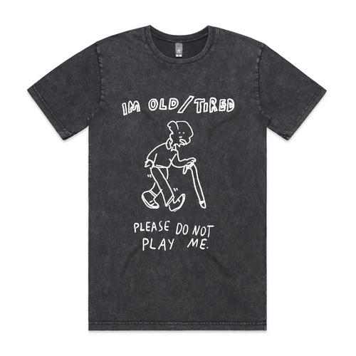 Old And Tired Tee by Lonely Kids Club. All clothing from our T-shirts to our shorts and hoodies are ethically made, and printed packed and shipped from Sydney.