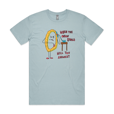 Onion Rings Tee by Lonely Kids Club. All clothing from our T-shirts to our shorts and hoodies are ethically made, and printed packed and shipped from Sydney.