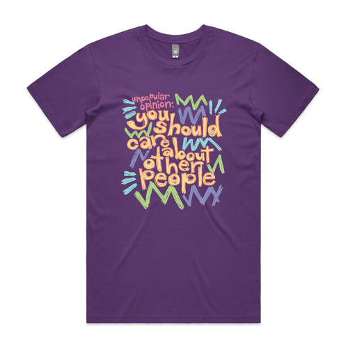 Unpopular Opinion Tee by Lonely Kids Club. All clothing from our T-shirts to our shorts and hoodies are ethically made, and printed packed and shipped from Sydney.