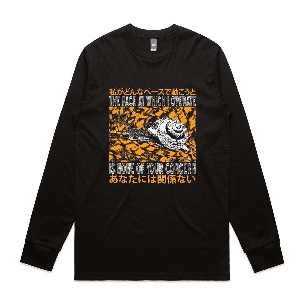 Black long sleeve t-shirt with The Pace graphic by Lonely Kids Club