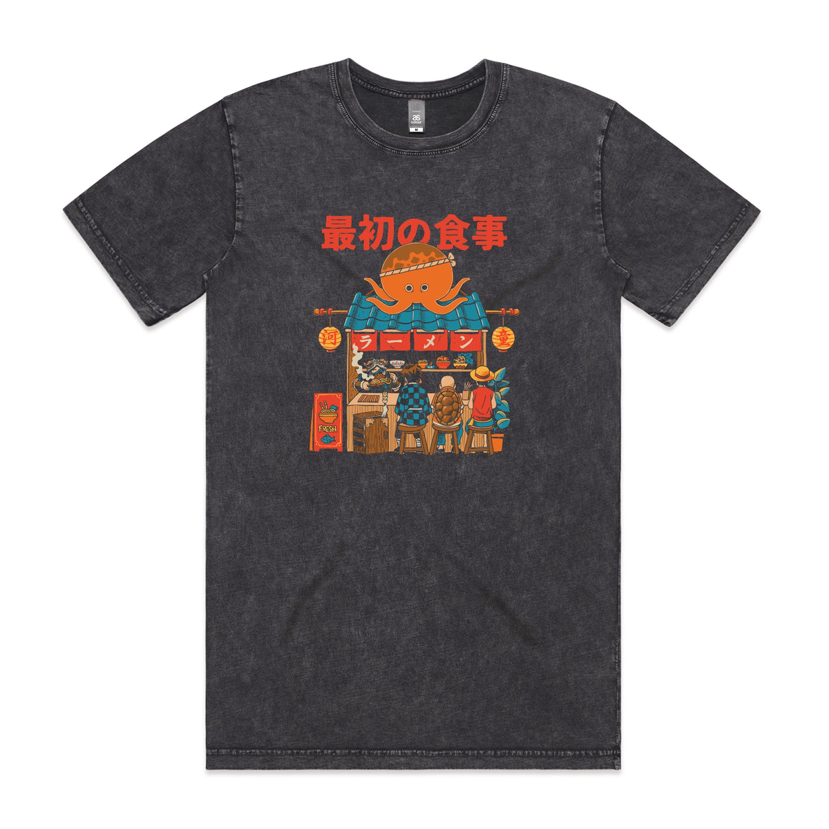 Acid Wash unisex t-shirt with Pampling Ramen graphic by Lonely Kids Club