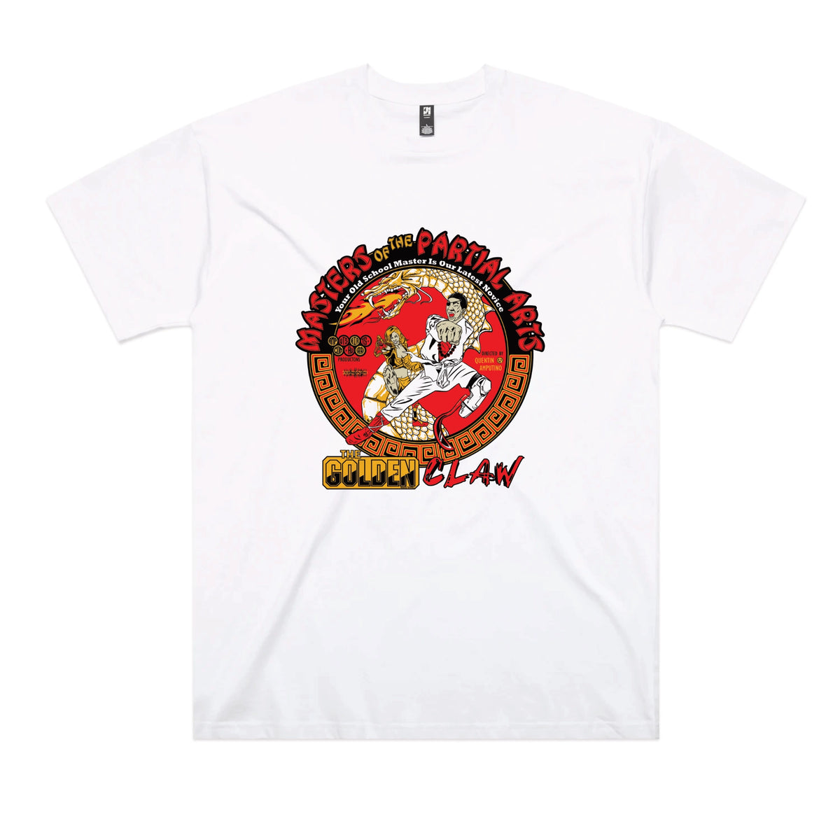 White oversized t-shirt with Masters Of The Partial Arts graphic by Lonely Kids Club