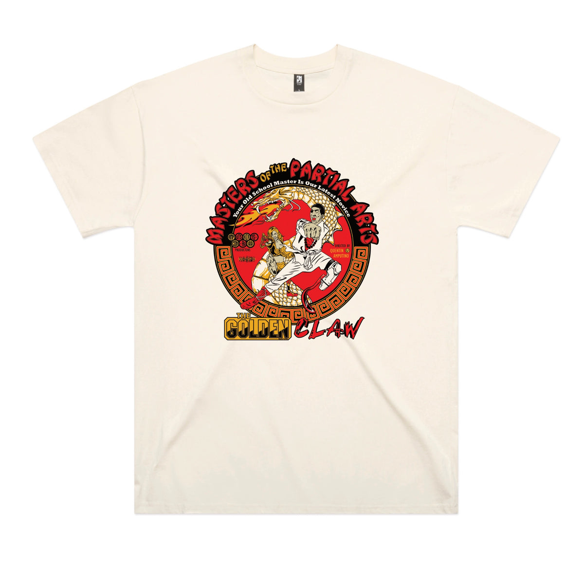 Ecru oversized t-shirt with Masters Of The Partial Arts graphic by Lonely Kids Club