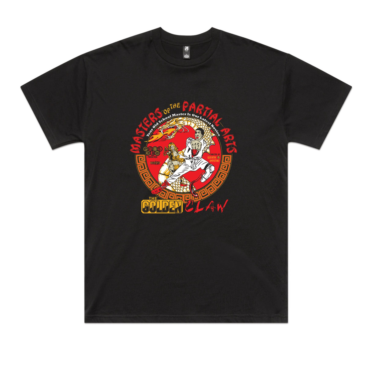 Black oversized t-shirt with Masters Of The Partial Arts graphic by Lonely Kids Club