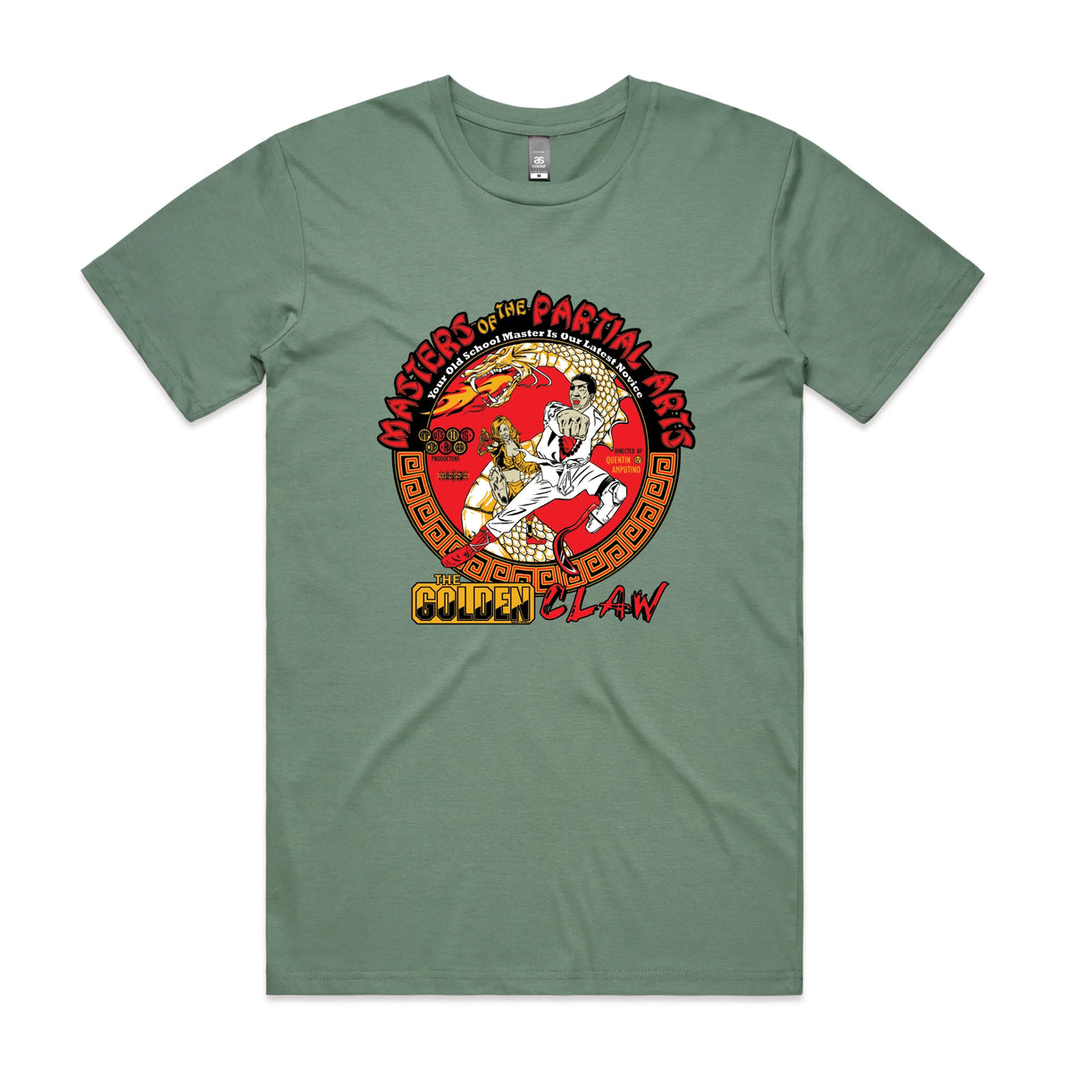 Sage unisex t-shirt with Masters Of The Partial Arts graphic by Lonely Kids Club