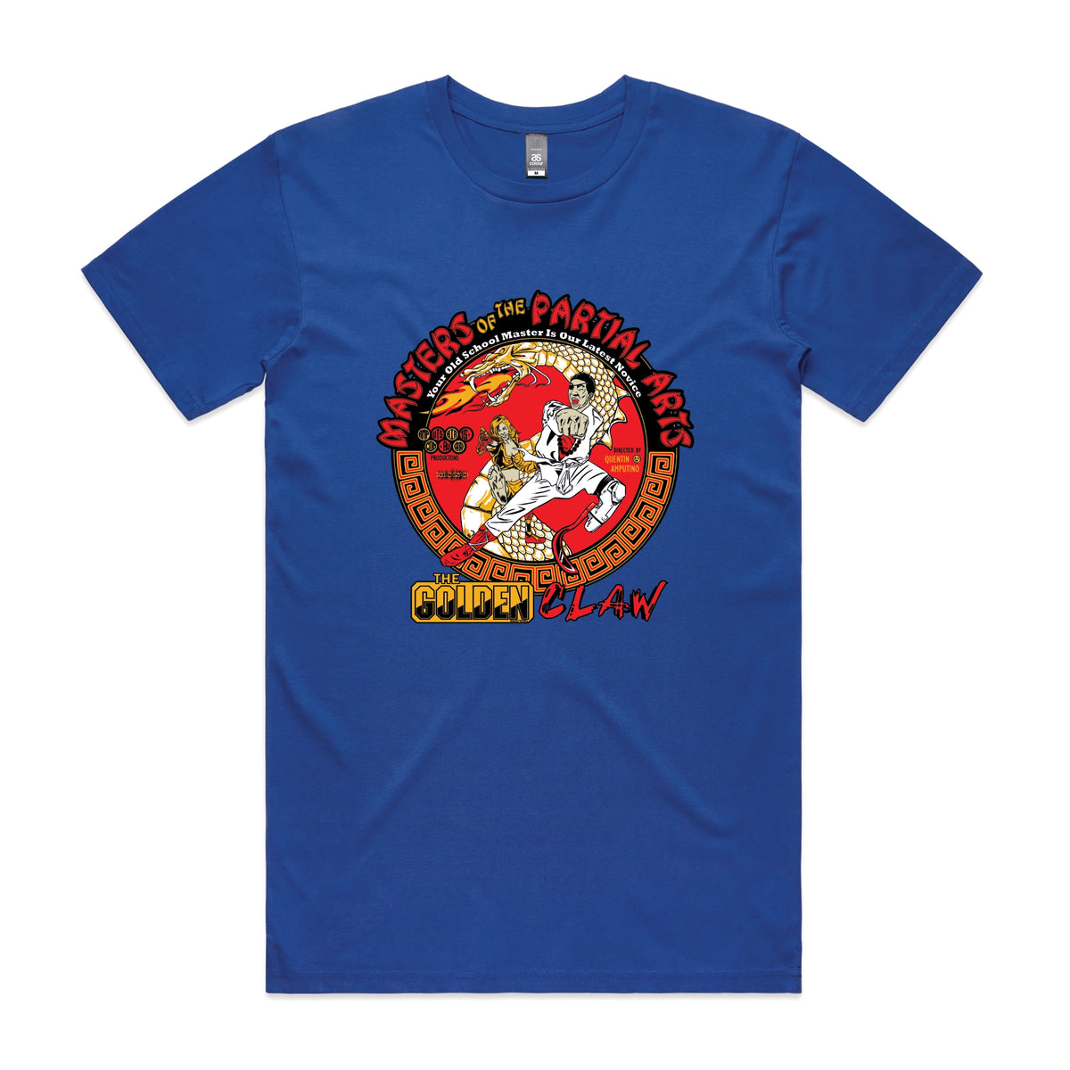 Royal Blue unisex t-shirt with Masters Of The Partial Arts graphic by Lonely Kids Club