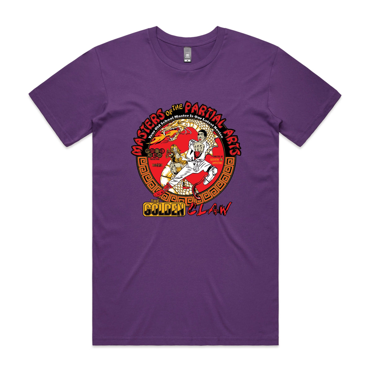 Purple unisex t-shirt with Masters Of The Partial Arts graphic by Lonely Kids Club