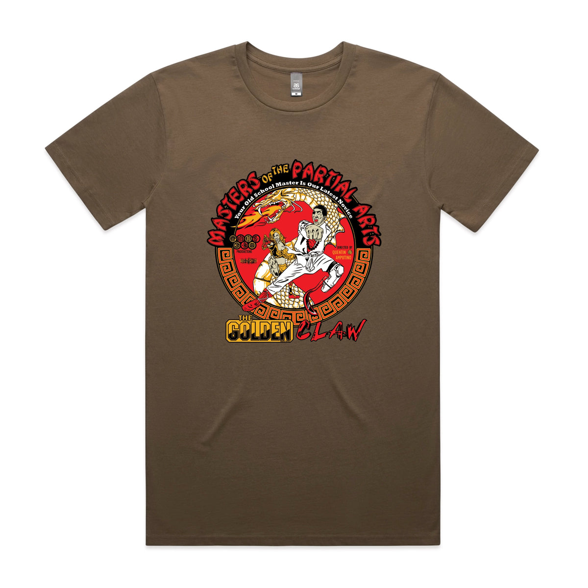 Walnut unisex t-shirt with Masters Of The Partial Arts graphic by Lonely Kids Club