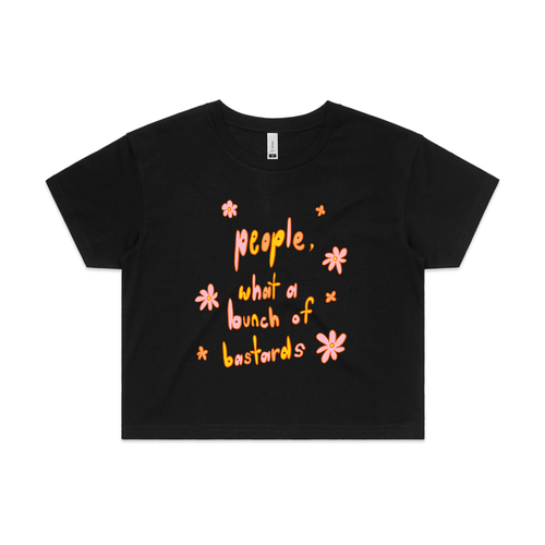People Are Bastards Tee by Lonely Kids Club. All clothing from our T-shirts to our shorts and hoodies are ethically made, and printed packed and shipped from Sydney.