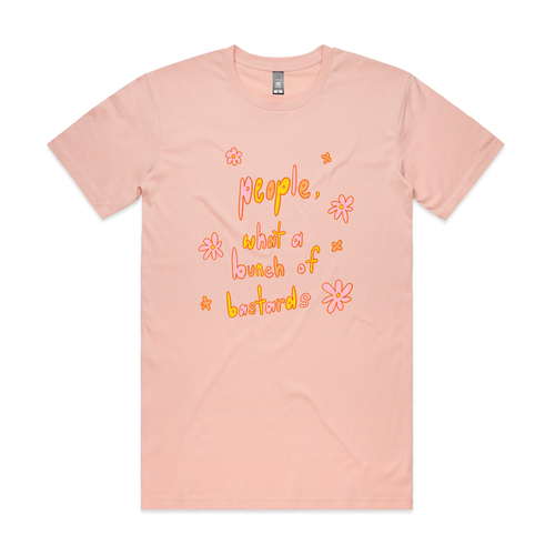 People Are Bastards Tee by Lonely Kids Club. All clothing from our T-shirts to our shorts and hoodies are ethically made, and printed packed and shipped from Sydney.