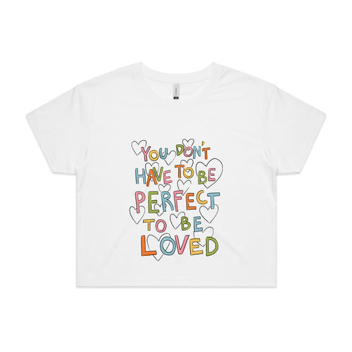 To Be Perfect Tee by Lonely Kids Club. All clothing from our T-shirts to our shorts and hoodies are ethically made, and printed packed and shipped from Sydney.