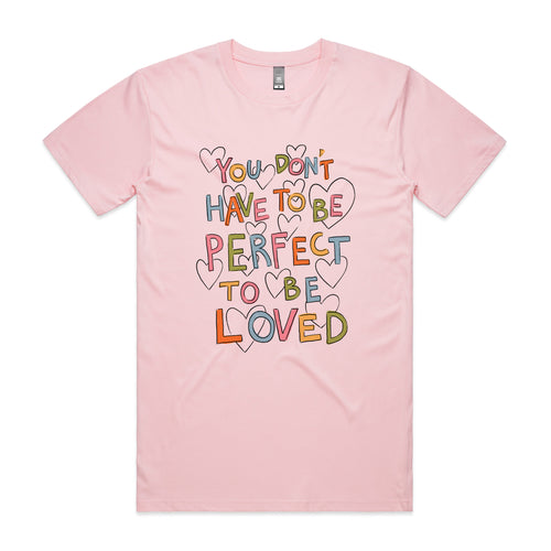 To Be Perfect Tee by Lonely Kids Club. All clothing from our T-shirts to our shorts and hoodies are ethically made, and printed packed and shipped from Sydney.