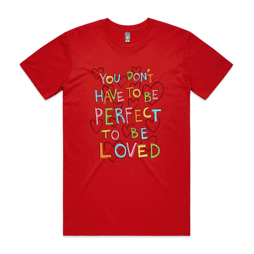 To Be Perfect Tee by Lonely Kids Club. All clothing from our T-shirts to our shorts and hoodies are ethically made, and printed packed and shipped from Sydney.