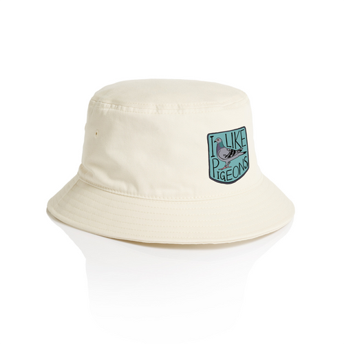 I Like Pigeons Bucket Hat by Lonely Kids Club. All clothing from our T-shirts to our shorts and hoodies are ethically made, and printed packed and shipped from Sydney.