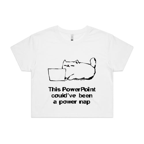 Powerpoint Power Nap Tee by Lonely Kids Club. All clothing from our T-shirts to our shorts and hoodies are ethically made, and printed packed and shipped from Sydney.