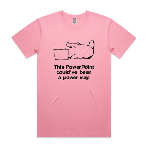 Powerpoint Power Nap Tee by Lonely Kids Club. All clothing from our T-shirts to our shorts and hoodies are ethically made, and printed packed and shipped from Sydney.
