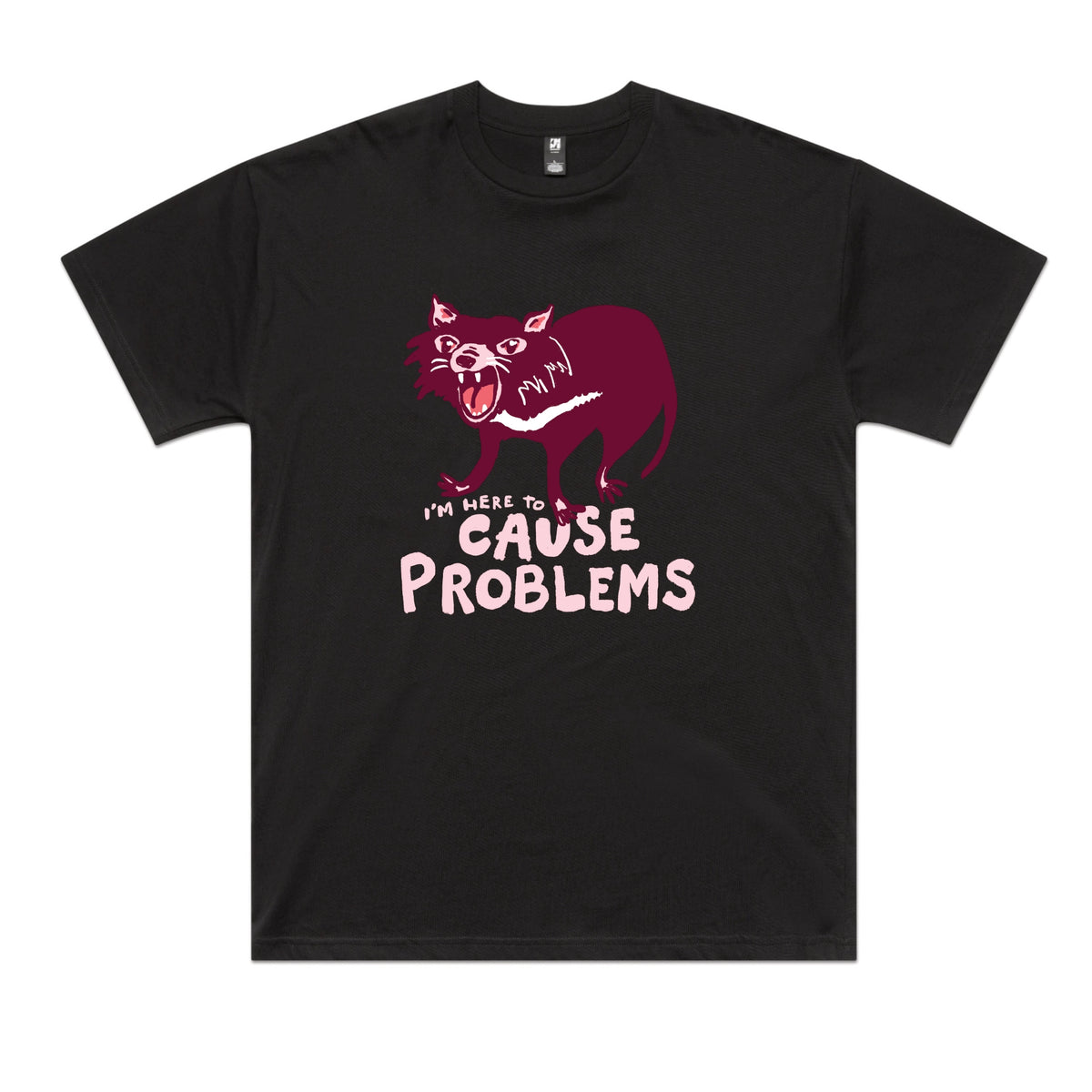 Black oversized t-shirt with Cause Problems graphic by Lonely Kids Club